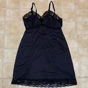 VTG,Gaymode Penney Elegant Black Lace Slip Dress Size 36